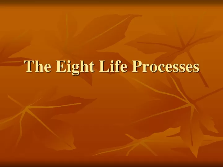 the eight life processes