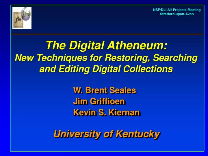 the digital atheneum new techniques for restoring searching and editing digital collections