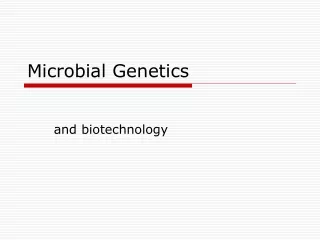 Microbial Genetics