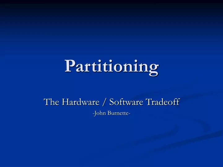 partitioning