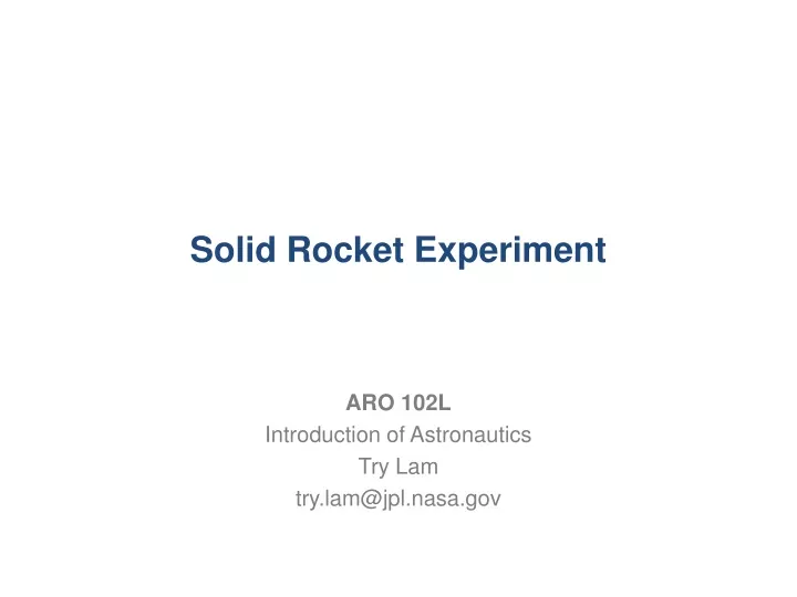 solid rocket experiment