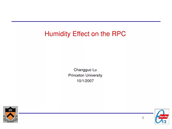 humidity effect on the rpc changguo lu princeton