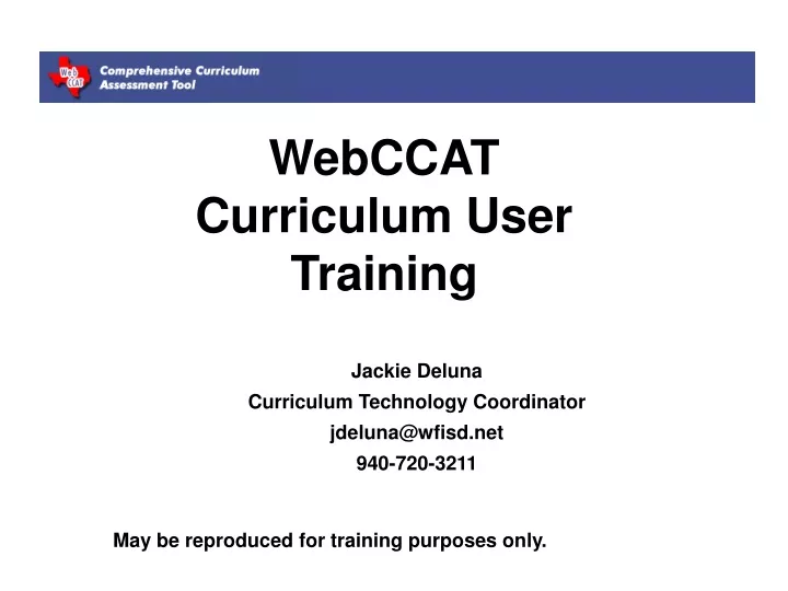 webccat curriculum user training