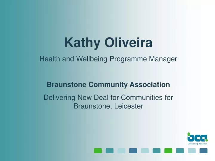 kathy oliveira health and wellbeing programme