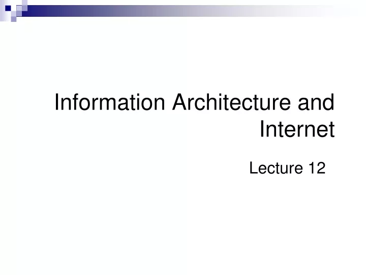 information architecture and internet