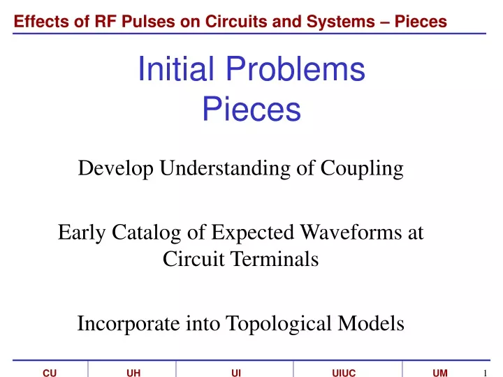 initial problems pieces