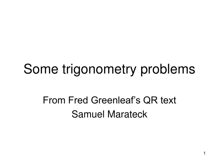 some trigonometry problems