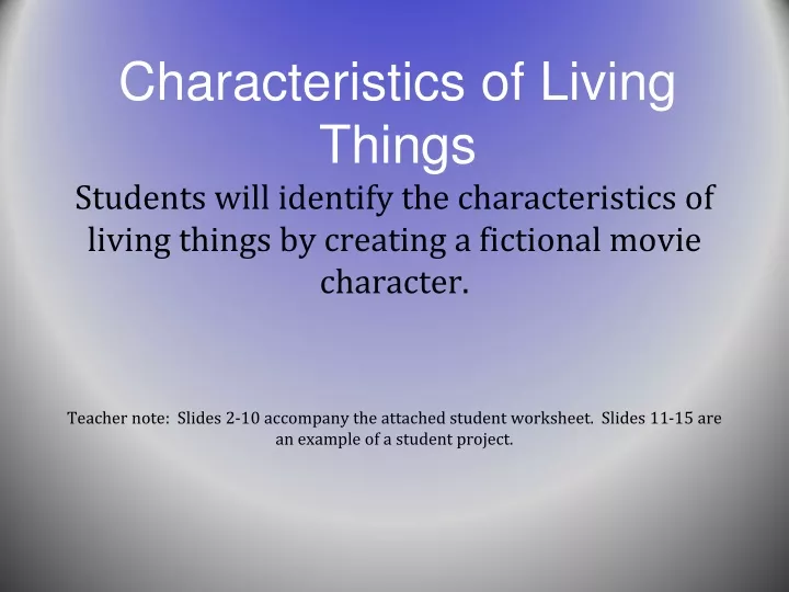 characteristics of living things