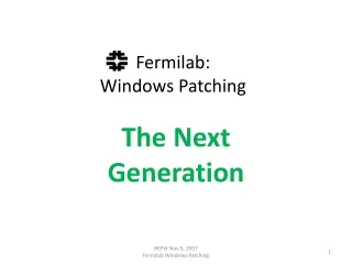 Fermilab: Windows Patching