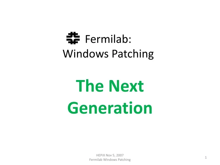 fermilab windows patching