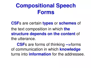 Compositional Speech Forms