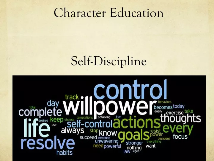 character education self discipline