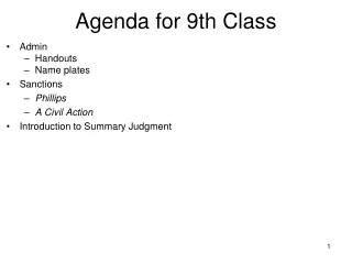 Agenda for 9th Class