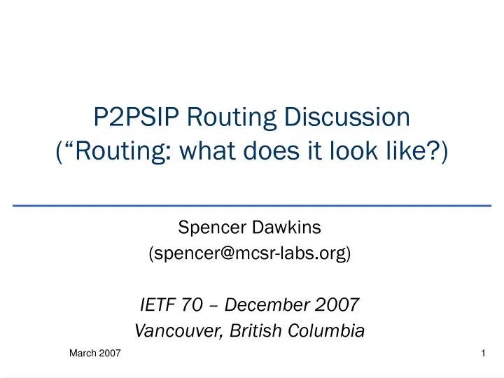 p2psip routing discussion routing what does it look like