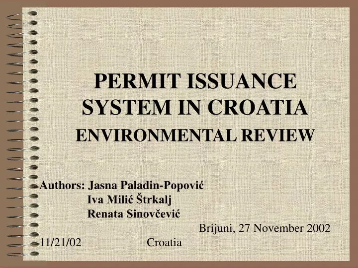 permit issuance system in croatia environmental review