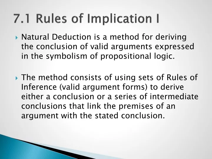 7 1 rules of implication i