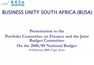 BUSINESS UNITY SOUTH AFRICA (BUSA)