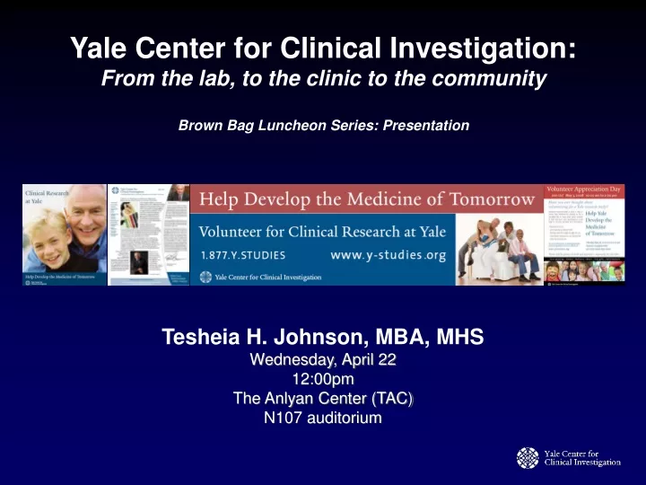 yale center for clinical investigation from
