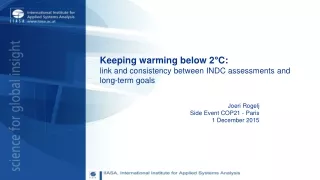 Keeping warming below 2°C: link and consistency between INDC assessments and long-term goals