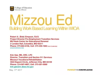 Mizzou Ed Building Work Based Learning Within WIOA