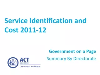 Service Identification and Cost 2011-12