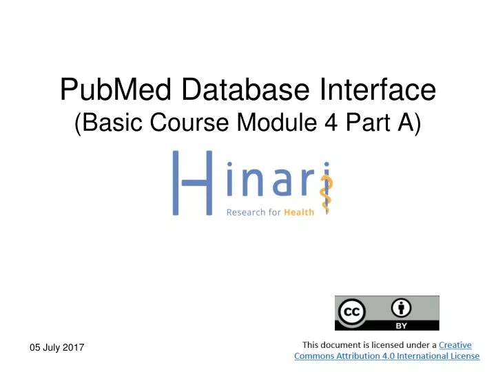 pubmed database interface basic course module 4 part a