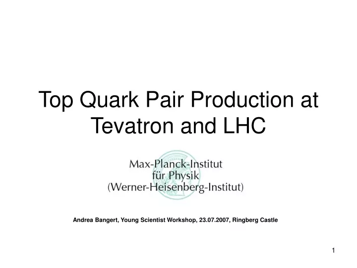 top quark pair production at tevatron and lhc