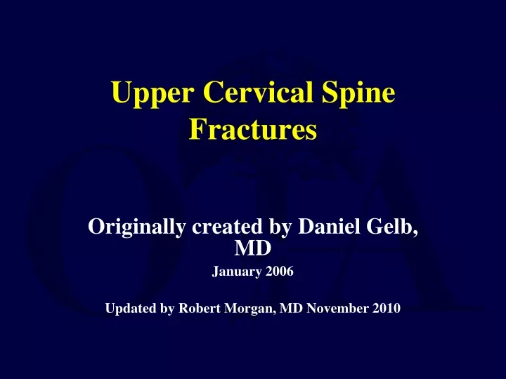 upper cervical spine fractures