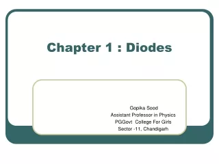 Chapter 1 : Diodes