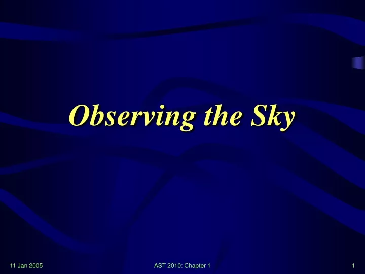 observing the sky