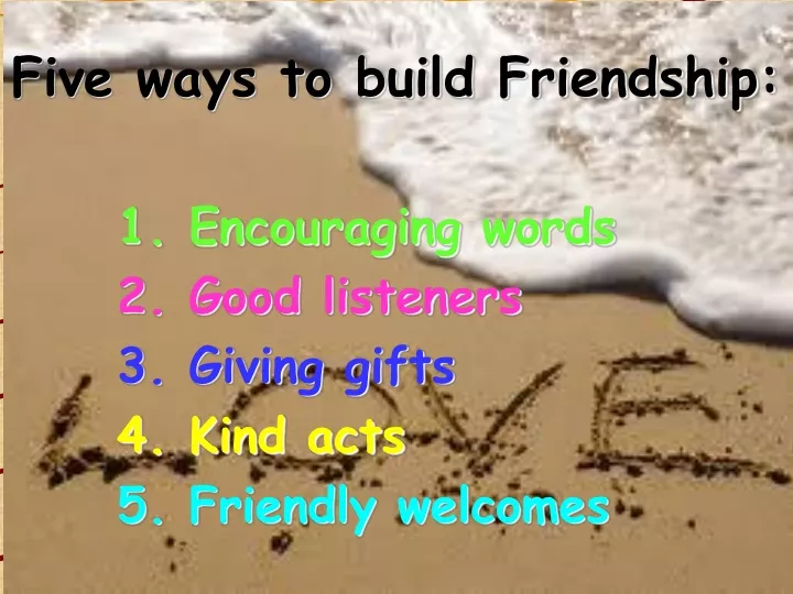 five ways to build friendship