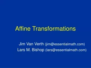 Affine Transformations