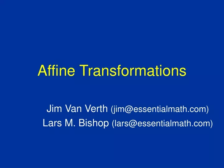 affine transformations