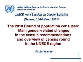 UNECE Work Session on Gender Statistics (Geneva, 12-14 March 2012)