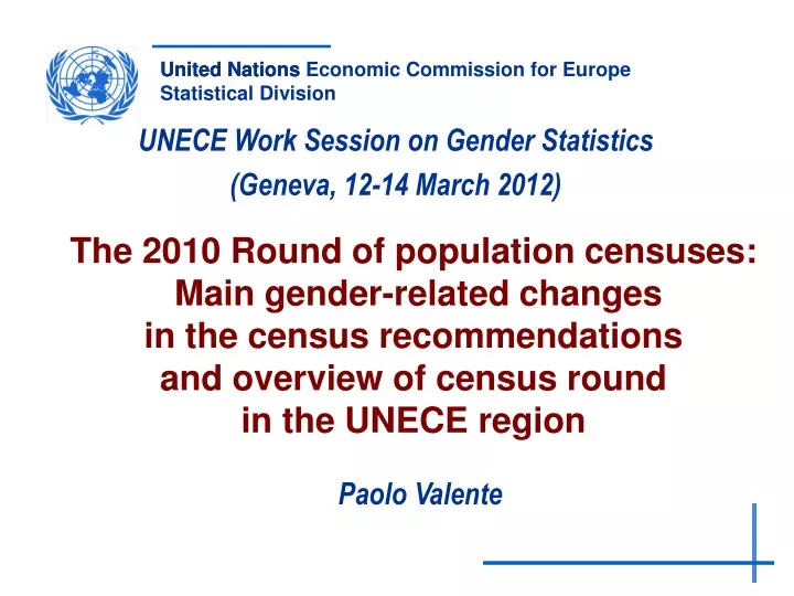 unece work session on gender statistics geneva