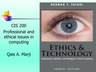 CIS 200 Professional and ethical issues in computing  Qais A. Marji
