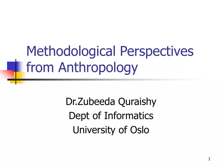 methodological perspectives from anthropology