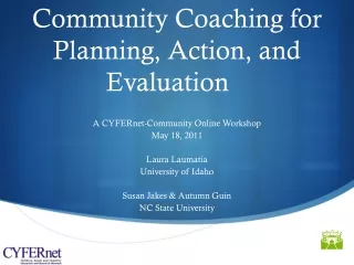 Community Coaching for Planning, Action, and Evaluation