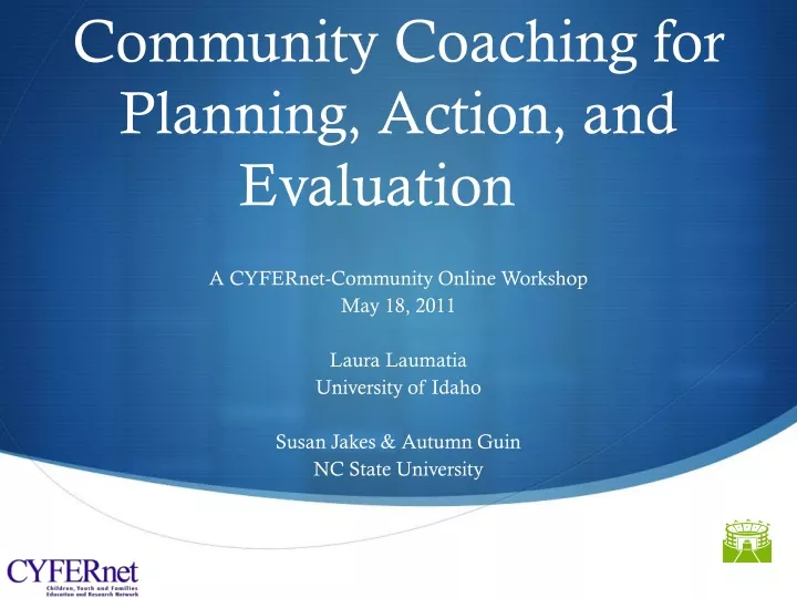 community coaching for planning action and evaluation