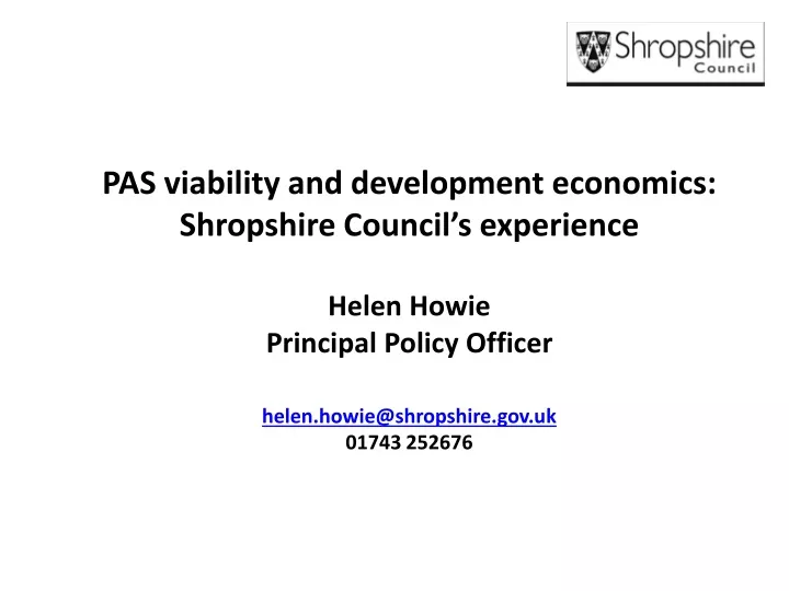 pas viability and development economics