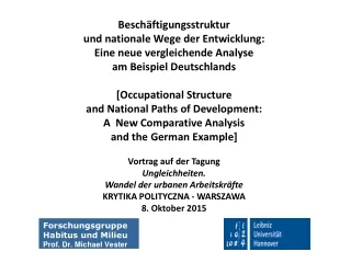 Beschäftigungsstruktur und nationale Wege der Entwicklung: Eine neue vergleichende Analyse