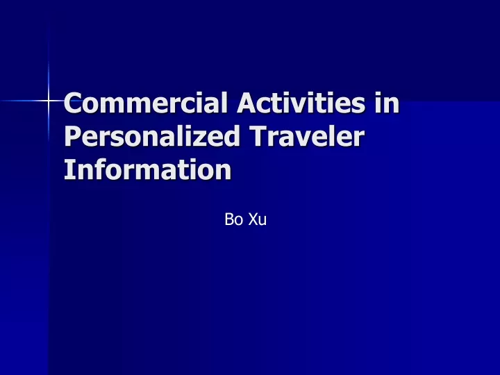 commercial activities in personalized traveler information