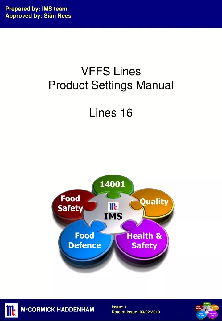 vffs lines product settings manual lines 16