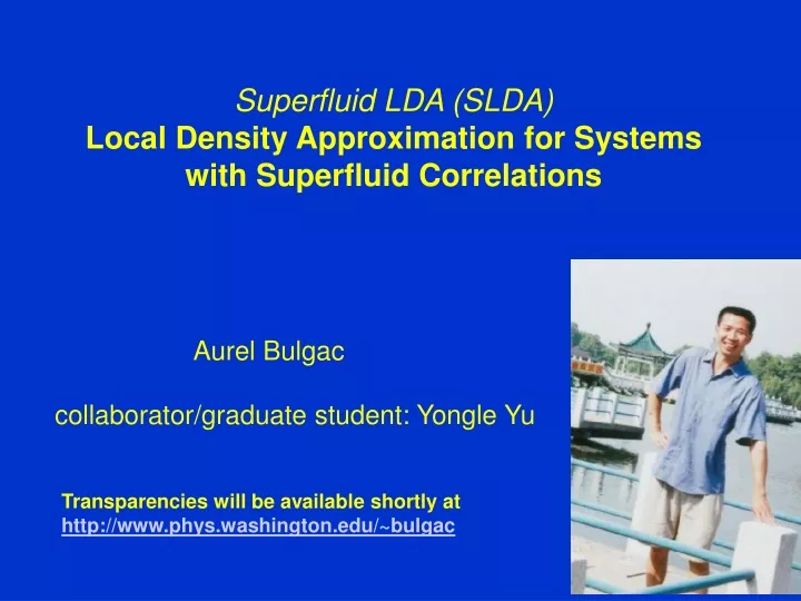 superfluid lda slda local density approximation for systems with superfluid correlations