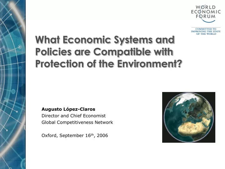 what economic systems and policies are compatible with protection of the environment
