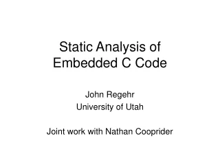 Static Analysis of  Embedded C Code