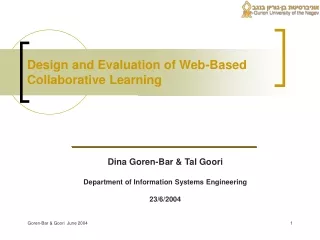 Design and Evaluation of Web-Based Collaborative Learning