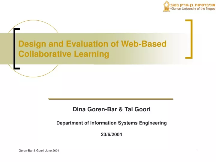 design and evaluation of web based collaborative learning