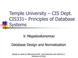 Temple University – CIS Dept. CIS331– Principles of Database Systems