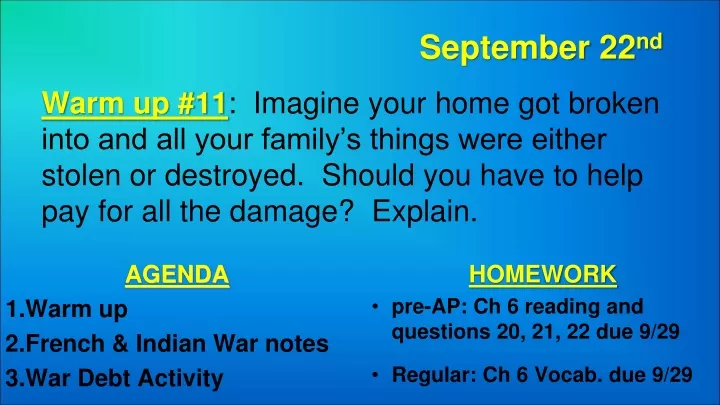 september 22 nd warm up 11 imagine your home